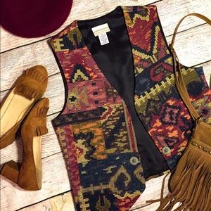 Vintage Multi Colored Vest by Coldwater Creek